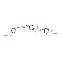 NS(=O)(=O)c1ccc(CC/N=C(\S)Nc2ccc(S(=O)(=O)NCc3ccc(S(N)(=O)=O)cc3)cc2)cc1 ZINC000028524444