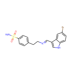 NS(=O)(=O)c1ccc(CC/N=C/c2c[nH]c3ccc(Br)cc23)cc1 ZINC000299839819