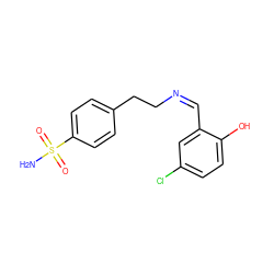 NS(=O)(=O)c1ccc(CC/N=C\c2cc(Cl)ccc2O)cc1 ZINC000169466689