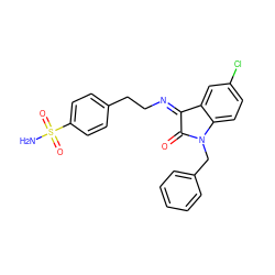 NS(=O)(=O)c1ccc(CC/N=C2\C(=O)N(Cc3ccccc3)c3ccc(Cl)cc32)cc1 ZINC001772630290