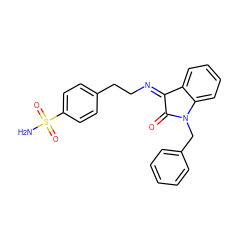 NS(=O)(=O)c1ccc(CC/N=C2\C(=O)N(Cc3ccccc3)c3ccccc32)cc1 ZINC001772570746