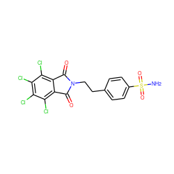 NS(=O)(=O)c1ccc(CCN2C(=O)c3c(Cl)c(Cl)c(Cl)c(Cl)c3C2=O)cc1 ZINC000096916531