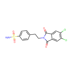 NS(=O)(=O)c1ccc(CCN2C(=O)c3cc(Cl)c(Cl)cc3C2=O)cc1 ZINC000798283925