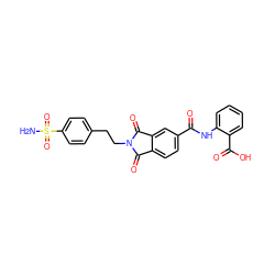 NS(=O)(=O)c1ccc(CCN2C(=O)c3ccc(C(=O)Nc4ccccc4C(=O)O)cc3C2=O)cc1 ZINC000653787986