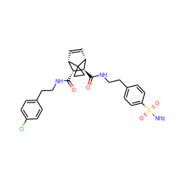 NS(=O)(=O)c1ccc(CCNC(=O)[C@H]2[C@H](C(=O)NCCc3ccc(Cl)cc3)[C@@H]3C=C[C@H]2C32CC2)cc1 ZINC000168512692