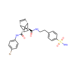 NS(=O)(=O)c1ccc(CCNC(=O)[C@H]2[C@H](C(=O)Nc3ccc(Br)cc3)[C@@H]3C=C[C@H]2C32CC2)cc1 ZINC000168403873