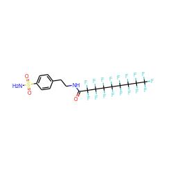 NS(=O)(=O)c1ccc(CCNC(=O)C(F)(F)C(F)(F)C(F)(F)C(F)(F)C(F)(F)C(F)(F)C(F)(F)C(F)(F)F)cc1 ZINC000034718060