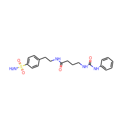 NS(=O)(=O)c1ccc(CCNC(=O)CCCNC(=O)Nc2ccccc2)cc1 ZINC000299830144