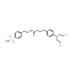 NS(=O)(=O)c1ccc(CCNC(=O)CCCc2ccc(N(CCCl)CCCl)cc2)cc1 ZINC001772589070