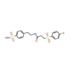 NS(=O)(=O)c1ccc(CCNC(=O)CCS(=O)(=O)c2ccc(Br)cc2)cc1 ZINC000002940598