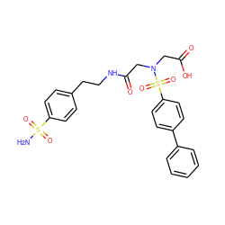 NS(=O)(=O)c1ccc(CCNC(=O)CN(CC(=O)O)S(=O)(=O)c2ccc(-c3ccccc3)cc2)cc1 ZINC000028819186