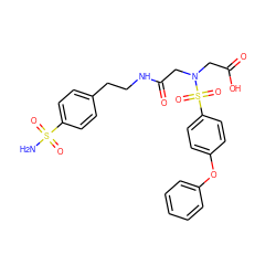 NS(=O)(=O)c1ccc(CCNC(=O)CN(CC(=O)O)S(=O)(=O)c2ccc(Oc3ccccc3)cc2)cc1 ZINC000028819184