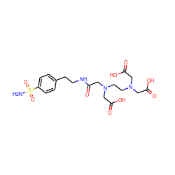 NS(=O)(=O)c1ccc(CCNC(=O)CN(CCN(CC(=O)O)CC(=O)O)CC(=O)O)cc1 ZINC000022925469