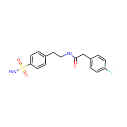 NS(=O)(=O)c1ccc(CCNC(=O)Cc2ccc(F)cc2)cc1 ZINC000015013232