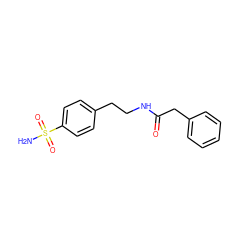 NS(=O)(=O)c1ccc(CCNC(=O)Cc2ccccc2)cc1 ZINC000005871975