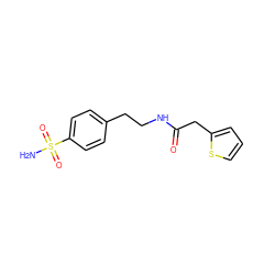 NS(=O)(=O)c1ccc(CCNC(=O)Cc2cccs2)cc1 ZINC000000031727