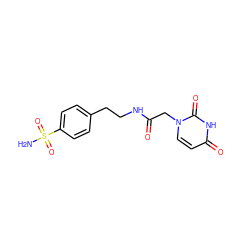 NS(=O)(=O)c1ccc(CCNC(=O)Cn2ccc(=O)[nH]c2=O)cc1 ZINC000015514075