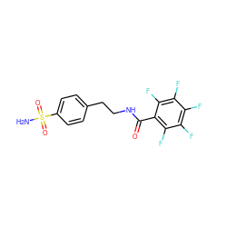 NS(=O)(=O)c1ccc(CCNC(=O)c2c(F)c(F)c(F)c(F)c2F)cc1 ZINC000013835313