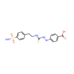 NS(=O)(=O)c1ccc(CCNC(=S)NNc2ccc(C(=O)O)cc2)cc1 ZINC000028344918