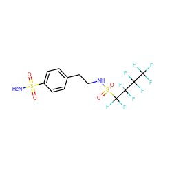 NS(=O)(=O)c1ccc(CCNS(=O)(=O)C(F)(F)C(F)(F)C(F)(F)C(F)(F)F)cc1 ZINC000034718043