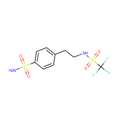 NS(=O)(=O)c1ccc(CCNS(=O)(=O)C(F)(F)F)cc1 ZINC000005569652