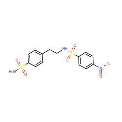 NS(=O)(=O)c1ccc(CCNS(=O)(=O)c2ccc([N+](=O)[O-])cc2)cc1 ZINC000002501547