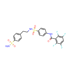 NS(=O)(=O)c1ccc(CCNS(=O)(=O)c2ccc(NC(=O)c3c(F)c(F)cc(F)c3F)cc2)cc1 ZINC000026403398