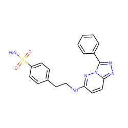 NS(=O)(=O)c1ccc(CCNc2ccc3nnc(-c4ccccc4)n3n2)cc1 ZINC000005051418