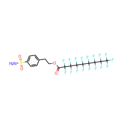 NS(=O)(=O)c1ccc(CCOC(=O)C(F)(F)C(F)(F)C(F)(F)C(F)(F)C(F)(F)C(F)(F)C(F)(F)C(F)(F)F)cc1 ZINC000034718054