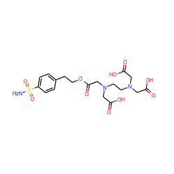 NS(=O)(=O)c1ccc(CCOC(=O)CN(CCN(CC(=O)O)CC(=O)O)CC(=O)O)cc1 ZINC000022925508