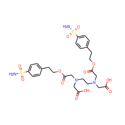 NS(=O)(=O)c1ccc(CCOC(=O)CN(CCN(CC(=O)O)CC(=O)OCCc2ccc(S(N)(=O)=O)cc2)CC(=O)O)cc1 ZINC000029247879