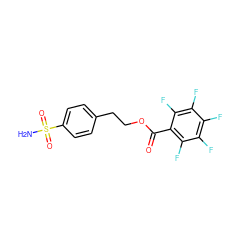 NS(=O)(=O)c1ccc(CCOC(=O)c2c(F)c(F)c(F)c(F)c2F)cc1 ZINC000013835325