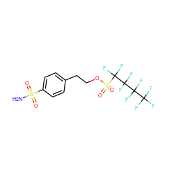 NS(=O)(=O)c1ccc(CCOS(=O)(=O)C(F)(F)C(F)(F)C(F)(F)C(F)(F)F)cc1 ZINC000034718143