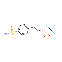 NS(=O)(=O)c1ccc(CCOS(=O)(=O)C(F)(F)F)cc1 ZINC000034718083