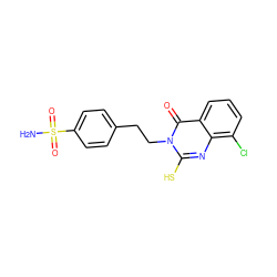 NS(=O)(=O)c1ccc(CCn2c(S)nc3c(Cl)cccc3c2=O)cc1 ZINC000653834537