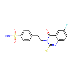 NS(=O)(=O)c1ccc(CCn2c(S)nc3ccc(F)cc3c2=O)cc1 ZINC000003043406