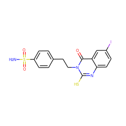 NS(=O)(=O)c1ccc(CCn2c(S)nc3ccc(I)cc3c2=O)cc1 ZINC000653834569