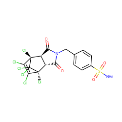 NS(=O)(=O)c1ccc(CN2C(=O)[C@H]3[C@H](C2=O)[C@@]2(Cl)C(Cl)=C(Cl)[C@@]3(Cl)C2(Cl)Cl)cc1 ZINC001772625462