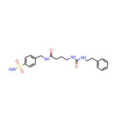 NS(=O)(=O)c1ccc(CNC(=O)CCCNC(=O)NCCc2ccccc2)cc1 ZINC000299820250