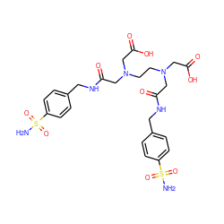 NS(=O)(=O)c1ccc(CNC(=O)CN(CCN(CC(=O)O)CC(=O)NCc2ccc(S(N)(=O)=O)cc2)CC(=O)O)cc1 ZINC000029248142