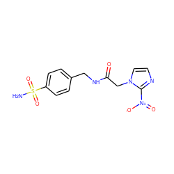 NS(=O)(=O)c1ccc(CNC(=O)Cn2ccnc2[N+](=O)[O-])cc1 ZINC000103290171