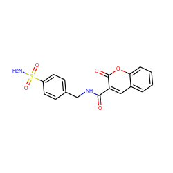 NS(=O)(=O)c1ccc(CNC(=O)c2cc3ccccc3oc2=O)cc1 ZINC000006342342