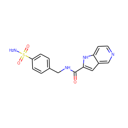 NS(=O)(=O)c1ccc(CNC(=O)c2cc3cnccc3[nH]2)cc1 ZINC001772624569