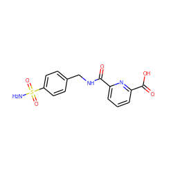 NS(=O)(=O)c1ccc(CNC(=O)c2cccc(C(=O)O)n2)cc1 ZINC000013799105