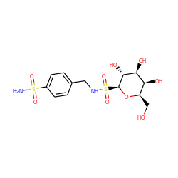 NS(=O)(=O)c1ccc(CNS(=O)(=O)[C@@H]2O[C@H](CO)[C@H](O)[C@H](O)[C@H]2O)cc1 ZINC000049070647