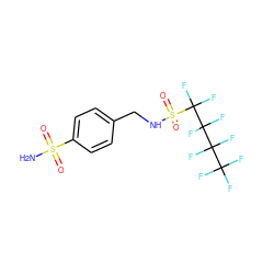 NS(=O)(=O)c1ccc(CNS(=O)(=O)C(F)(F)C(F)(F)C(F)(F)C(F)(F)F)cc1 ZINC000034718108