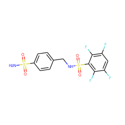 NS(=O)(=O)c1ccc(CNS(=O)(=O)c2c(F)c(F)cc(F)c2F)cc1 ZINC000013561062