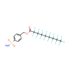 NS(=O)(=O)c1ccc(COC(=O)C(F)(F)C(F)(F)C(F)(F)C(F)(F)C(F)(F)C(F)(F)C(F)(F)C(F)(F)F)cc1 ZINC000034718037