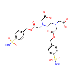 NS(=O)(=O)c1ccc(COC(=O)CN(CCN(CC(=O)O)CC(=O)OCc2ccc(S(N)(=O)=O)cc2)CC(=O)O)cc1 ZINC000029247885