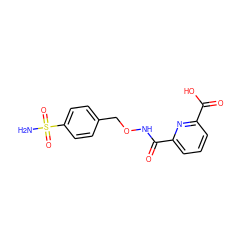 NS(=O)(=O)c1ccc(CONC(=O)c2cccc(C(=O)O)n2)cc1 ZINC000026578336